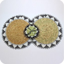 Black + White Grass Placemat and Coaster Set